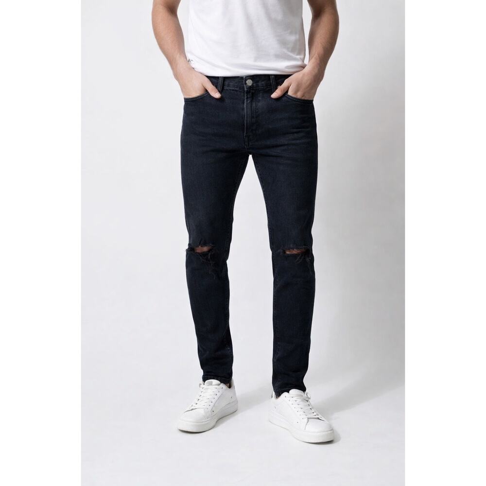 Agolde Blade Skinny Jeans Distressed Dark Wash Denim Stretch Capsole Mens 36x28